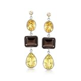 23.85 ct. t.w. Mixed Gemstone Drop Earrings In Two-Tone