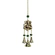 Brass Ganesh Chime With Bells and Beads, 9" Hanging Length