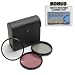 Digital Concepts 52mm High Resolution 3-piece Filter Set (UV, Fluorescent, Polarizer) For Specific Canon Lenses (Models Specified In Details) + DB ROTH Microfiber Cleaning Cloth