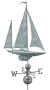 36" Grand Luxury Blue Verde Nautical Large Sailboat Weathervane