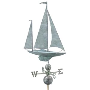 36 Grand Luxury Blue Verde Nautical Large Sailboat Weathervane by 