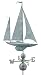 36" Grand Luxury Blue Verde Nautical Large Sailboat Weathervane