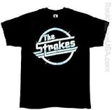 31QJzXRsSgL._SL160_ The Strokes black T-shirt Magna Blue diner-style logo T-Shirt