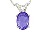 All-Natural Genuine 6x4 mm, Oval Tanzanite pendant set in 14k White Gold