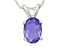 All-Natural Genuine 6x4 mm, Oval Tanzanite pendant set in 14k White Gold