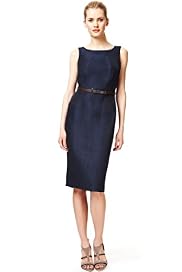 Autograph Linen Rich Bodycon Dress with Belt