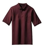 NEW Port Authority - Silk Touch Pique Knit Sport Shirt with Pocket Burgundy-L
