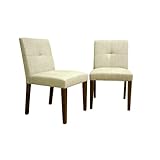 Baxton Studio Glen Woven-Fabric Cream Dining Chair, Set of 2