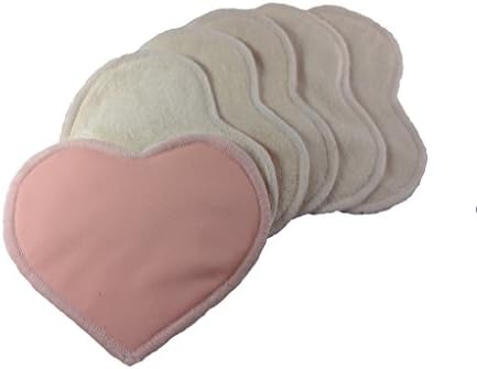 Washable Organic Bamboo Nursing Pads With Laundry Bag - Ultra Soft, Hypoallergenic, Washable, Guards Against Leaks, Heart Shaped, Overnight Protection, Breastfeeding Pads for Nursing Mothers