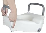 Ez2care Deluxe Raised Toilet Seat with Removable Arms and Lock