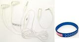 2 in 1: (Universal White Stereo Headset Hands-free with 3.5mm Plug + 3.5mm to 2.5mm Audio Adapter) for Nokia 1006, 1606, 2605(Mirage), 3606, 6205, 7205, 8600 + Free Stars stripes Silicone WristBand