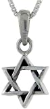 Sterling Silver Star of David Charm, 1/2 (12mm) Tall.