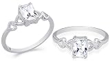 Radiant Cut White Cz Ring Sterling Silver Size 7