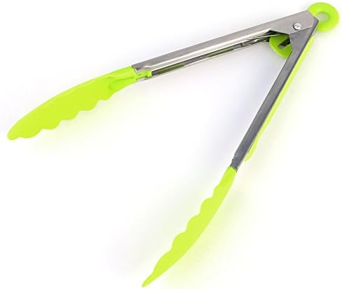 10.03 Inch Kitchen BBQ Tongs Set YUHAI Food Clip for Flip Hot Pick Anti-hot (Aqua)