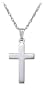 Sterling Silver Wide Cross Pendant, 18"