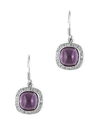 11.70 ct. t.w. Genuine Amethyst and White Topaz Sterling Silver Earrings