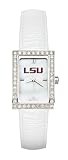 NCAA LSU Tigers Ladies Allure Watch White Leather Strap