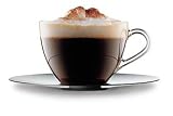 Bodum Mezzo Passione Coffee Cup and Chrome Saucer - Set of 6