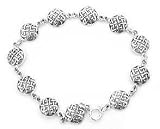 Sterling Silver CELTIC Heart Cross KNOT Link Bracelet