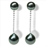 18K white gold Coco Black Tahitian cultured pearl and diamond earring