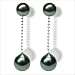 18K white gold Coco Black Tahitian cultured pearl and diamond earring