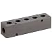 Polyconn PCM10-125-05B Black Anodizing Aluminum Manifold, 1/4" NPT Female x 1/8" NPT Female, 5 Stations