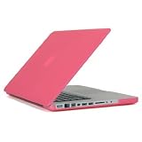 Speck Products See Thru Satin Soft Touch Hard Shell Case for 15-inch MacBook Aluminum Unibody/Black Keyboard MB15AUSAT-PNK-D (Pink) - Does Not Fit White Macbook