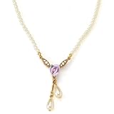 Porcelain Rose Simulated Pearl Lilac Necklace