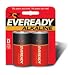 ENERGIZER D 2-Count  EVEREADY Alkaline Battery