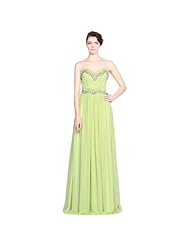 A-line Strapless Chiffon/Polyester Full Length Sleeveless  Ruched Sequined Evening Dress/Prom Dress/Party Dress  With Rhinestones