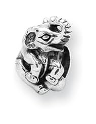 Sitting Elephant Charm in Sterling Silver for 3mm Charm Bracelets