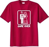 GAME OVER Funny Bride Groom Red Novelty T-shirt