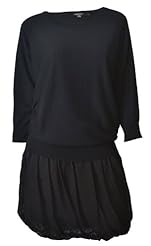 Lace Pleated Long Sleeves Round Neck Cashmere/Silk/Knit  Dress