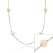 Sterling Silver Iridescent Genuine Freshwater Cultured Round Pink, Gray White Coin Pearl leaf link Long Necklace 30