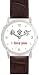 I love you - Chinese Symbol - WATCHBUDDY&reg; DELUXE SILVER TONE WATCH - Brown Strap - Large Size (Men's or Jumbo Women's Size)
