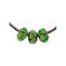 Murano Style Glass Lampwork Bead Fits Pandora Green White Swirl, 14mm (3)