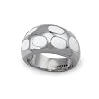 Stainless Steel Ladies' Ring With White Resin Inlay (Sizes 8-11)