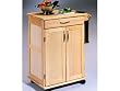 Home Styles Furniture Paneled Door Kitchen Cart with Towel Rack in Natural