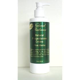 Progesterone Plus Herbs (Bio-Identical) Paraben-Free Creme (Light Vanilla Scent with Vanilla Oil) 8 oz. Pump Bottle