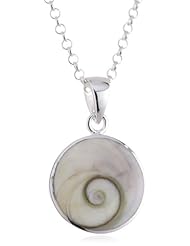 VINANI brand Germany 925 Sterling Silver Women Pendant Shiva Eye shiny frame with Cable Link Chain Necklace ASA-T