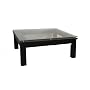 SL Series Square Coffee Table with Glass Top Glass Color: Black