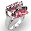 Women's Solitaire Rose Cubic Zirconia Ring, Size: 5-10 Sterling Silver .925