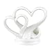 Hortense B. Hewitt Wedding Accessories, Cake Top, Contemporary Double Heart, 4-Inches Tall x 5-Inches Wide