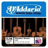 D'Addario EJ16 Phosphor Bronze Light Acoustic Guitar Strings, Single