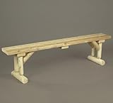 IMAGE OF Rustic Natural Cedar Dining Table Bench - Brown