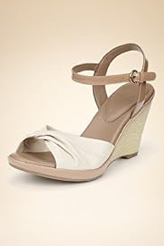 Footglove™ Fashion Leather Wide Fit Twisted Wedge Shoes