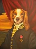 12X16 inch Animal Canvas Art Repro Gentleman Blond Dog In a Suit