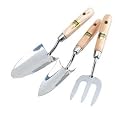 Draper Expert 3 Piece Stainless Steel Fork, Hand Trowel And Transplanting Trowel Set With Fsc Ash Handles