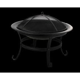 75cm Dia Steel Firebowl with Mesh Safety Lid