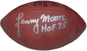 Lenny Moore Signed Baltimore Colts Official Football - HOF 75